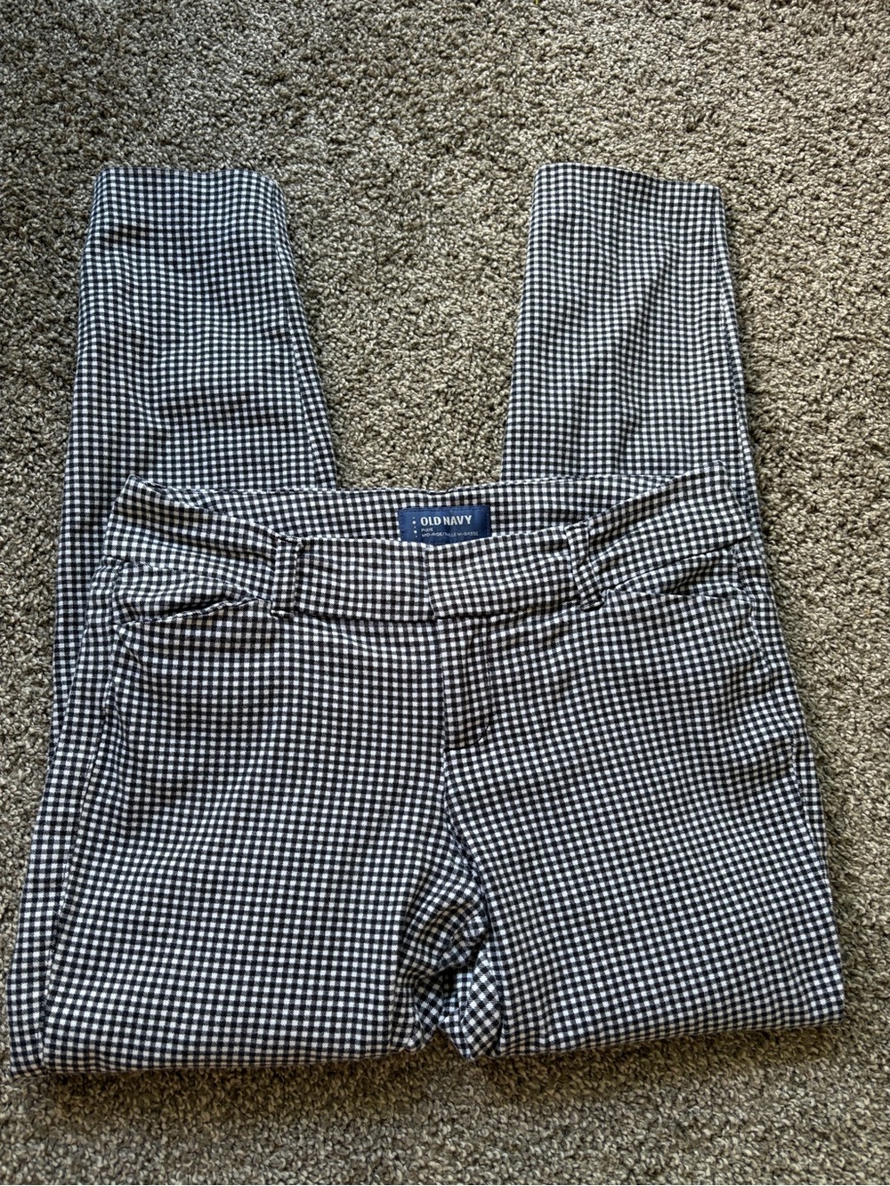 Old Navy womens  Black and White Gingham Slim Pants